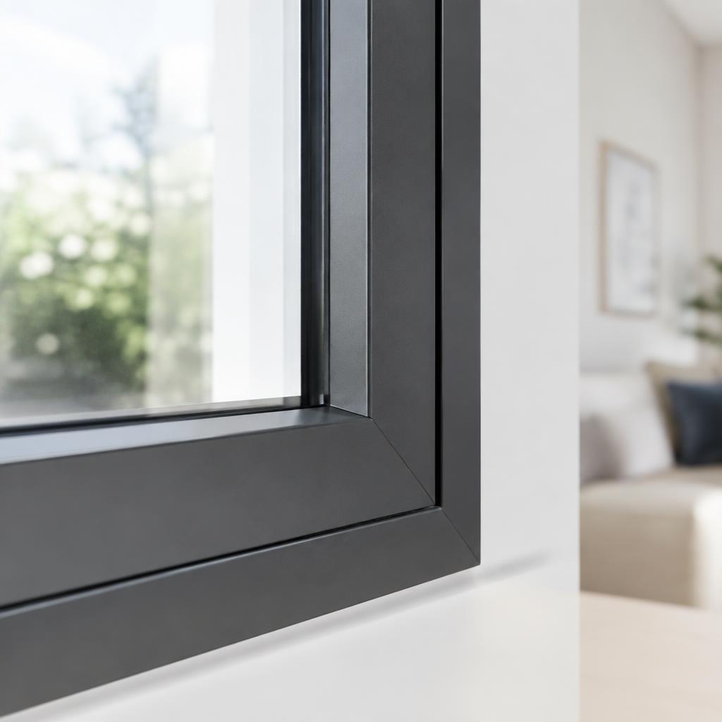 Slank aluminium kozijn in antraciet