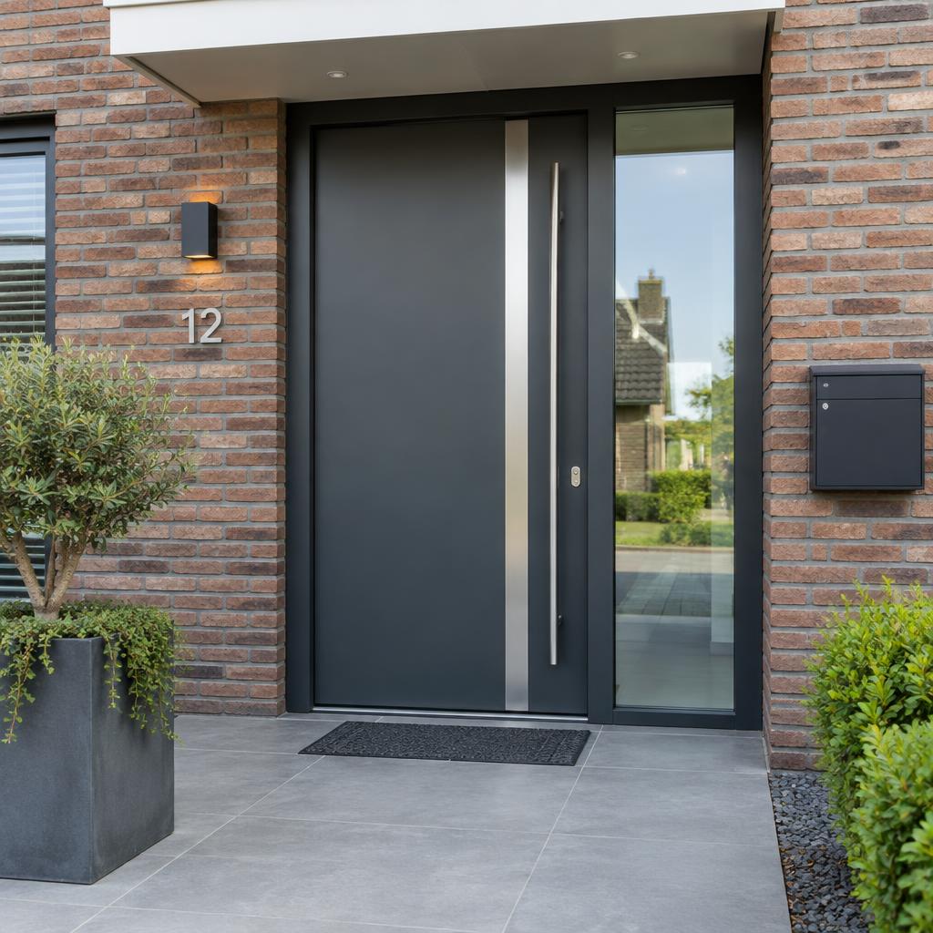 Moderne voordeur met zijlicht